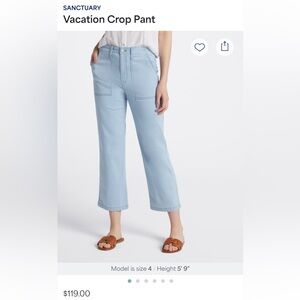 Sanctuary Vacation Crop Pant- Size 30